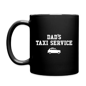 Väter Taxi Service - Tasse einfarbig - Schwarz - Links