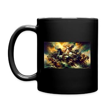 Majestic Battle of Colors: A Fiery Clash of - Full Colour Mug - black - Left