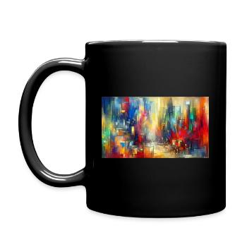Abgrund - Tasse einfarbig - Schwarz - Links