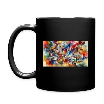 "Vibrant Symphony: A Burst of Colors and Emotions - Full Colour Mug - black - Left