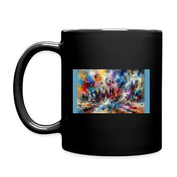Explosionen von Farben und Symbolik - Tasse einfarbig - Schwarz - Links