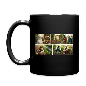 Gardening: Nurturing Nature's Canvas - Full Colour Mug - black - Left