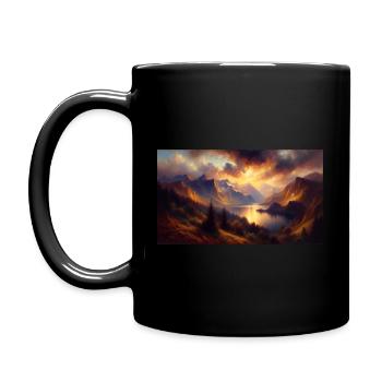"Fiery Symphony: An Enigmatic Canvas of Passion - Full Colour Mug - black - Left