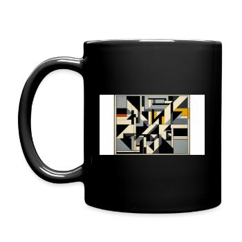 Elevated Cosmism: A Luminous Interplay of Forms - Full Colour Mug - black - Left