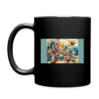 "Chaos Unleashed: A Meltdown of Colors and - Full Colour Mug - black - Left