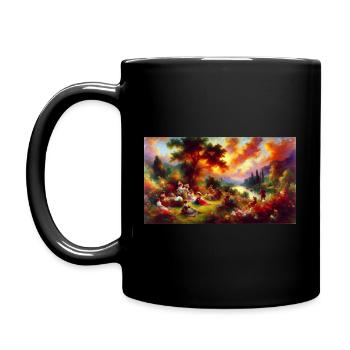 "Fiery Symphony: An Exhilarating Display of - Full Colour Mug - black - Left