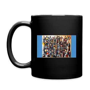 "Chaos Unleashed: A Rhythmic Symphony of Colors - Full Colour Mug - black - Left