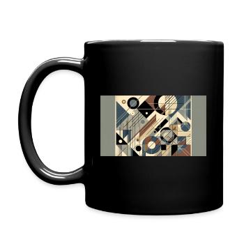 Colorful Geometry: A Burst of Abstraction - Full Colour Mug - black - Left