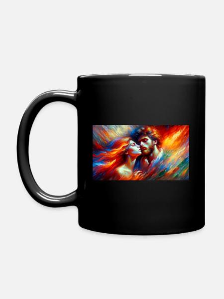 Majestic Flames Dancing in the Abyss - Full Colour Mug - black