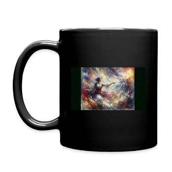 Fiery Embrace abstract style geometric colorful - Full Colour Mug - black - Left