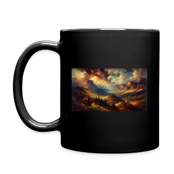 "Explosions of Colors: A Fiery Symphony in the - Full Colour Mug - black - Left