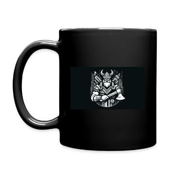 Stärke des Wikinger-Architekten: Ein kühnes Schwarz und - Tasse einfarbig - Schwarz - Links