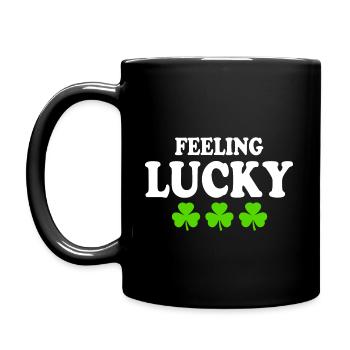 feeling lucky - Tasse einfarbig - Schwarz - Links