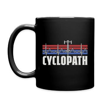 CYCLOPATH GRAVEL ROAD BIKE CYCLING SAYING BIKE - Full Colour Mug - black - Left