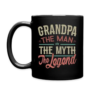 Father's Day T-shirt - Grandpa Man Myth Legend - Mug uni - noir - Gauche