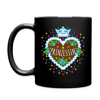 73 Coeur de pain d’épice Princesse Couronne Confetti - Mug uni - noir - Gauche