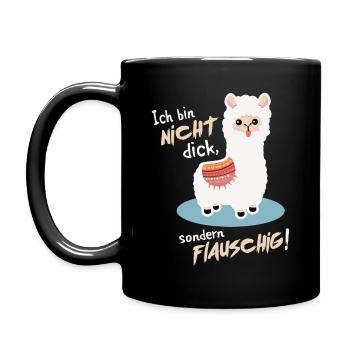 ALPAKA - NICHT DICK, SONDERN FLAUSCHIG - T-SHIRT - Tasse einfarbig - Schwarz - Links
