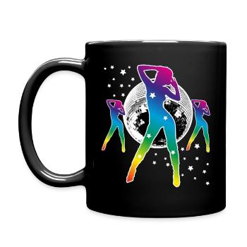 01 Disco Dance Discokugel Discoball - Tasse einfarbig - Schwarz - Links