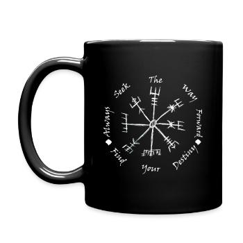 Der Vegvisir - Tasse einfarbig - Schwarz - Links