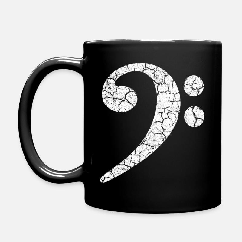 Clé de fa avec un effet grunge cool dans un look usé - Mug uni - noir