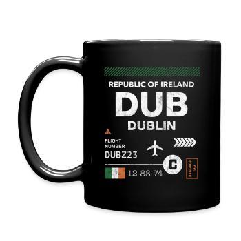 Dublin Flughafen Tag - Tasse einfarbig - Schwarz - Links