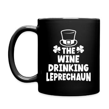 Der Wein trinkende Kobold - Tasse einfarbig - Schwarz - Links
