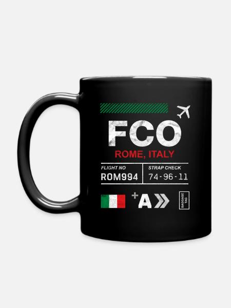 Étiquette d’aéroport de Rome - Mug uni - noir
