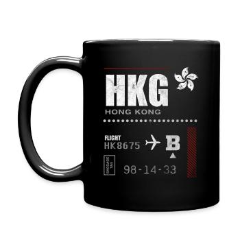 Hongkong-Flughafen-Tag - Tasse einfarbig - Schwarz - Links