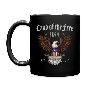 USA Land of the Free - Full Colour Mug - black - Left