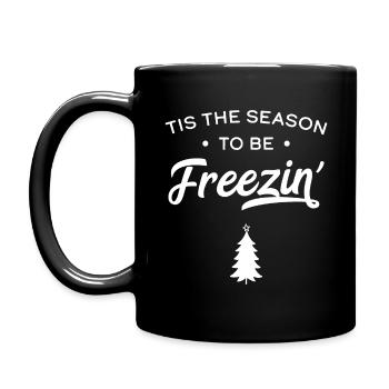 Es ist die Jahreszeit, um zu frieren - Tasse einfarbig - Schwarz - Links