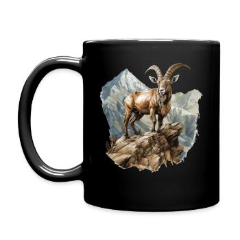 Steinbock - Tasse einfarbig - Schwarz - Links