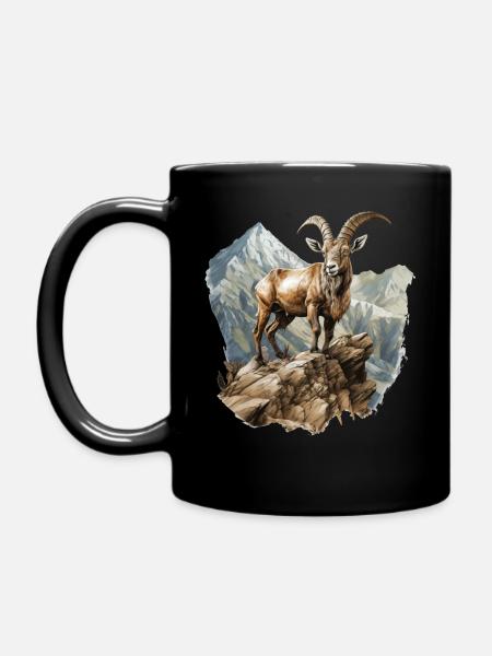 Steinbock - Tasse einfarbig - Schwarz