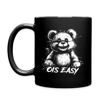 Retro Bär "Ois Easy" - Tasse einfarbig - Schwarz - Links
