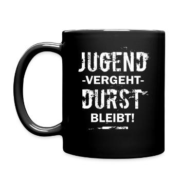 Jugend Vergeht Durst Bleibt Bier Sprüche Kostüm - Tasse einfarbig - Schwarz - Links