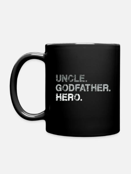 Uncle Godfather Gift Hero Gift for Uncle or Brother - Full Colour Mug - black