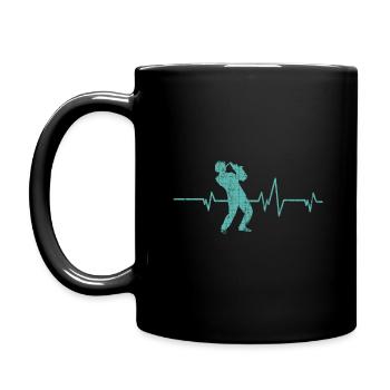 SAXOPHONE MUSICIENS JAZZ MUSIQUE COEUR CADEAU - Mug uni - noir - Gauche