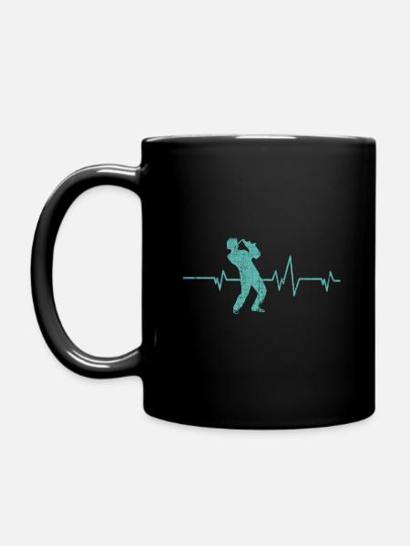 SAXOPHON MUSIKER JAZZ MUSIK HERZSCHLAG GESCHENK - Tasse einfarbig - Schwarz