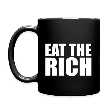 Eat the rich - Tasse einfarbig - Schwarz - Links