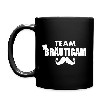 Team bräutigam - Tasse einfarbig - Schwarz - Links