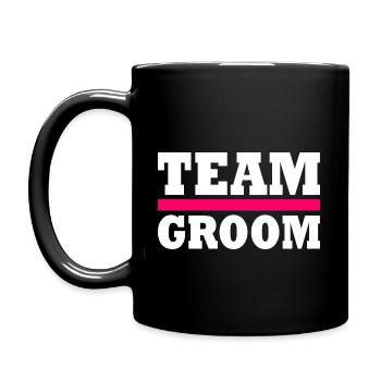 Team groom - Tasse einfarbig - Schwarz - Links