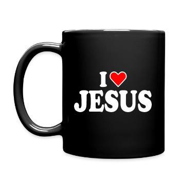 I love jesus - Tasse einfarbig - Schwarz - Links