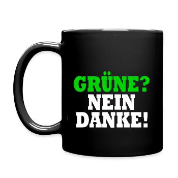 grüne nein danke - Tasse einfarbig - Schwarz - Links