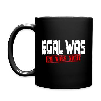 Egal Was Ich Wars Nicht Ironie Lustig Sprüche Fun - Tasse einfarbig - Schwarz - Links