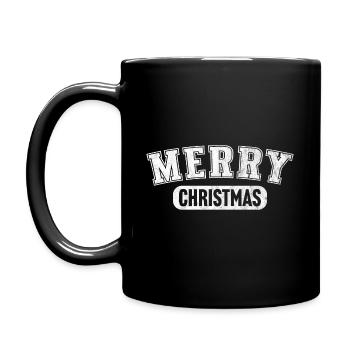 Frohe Weihnachten - Tasse einfarbig - Schwarz - Links