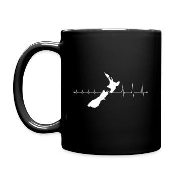 T-Shirt Heartbeat Neuseeland - Tasse einfarbig - Schwarz - Links