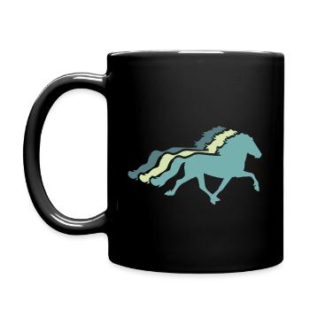 Racing Pass Troupeau de chevaux islandais turquoise - Mug uni - noir - Gauche