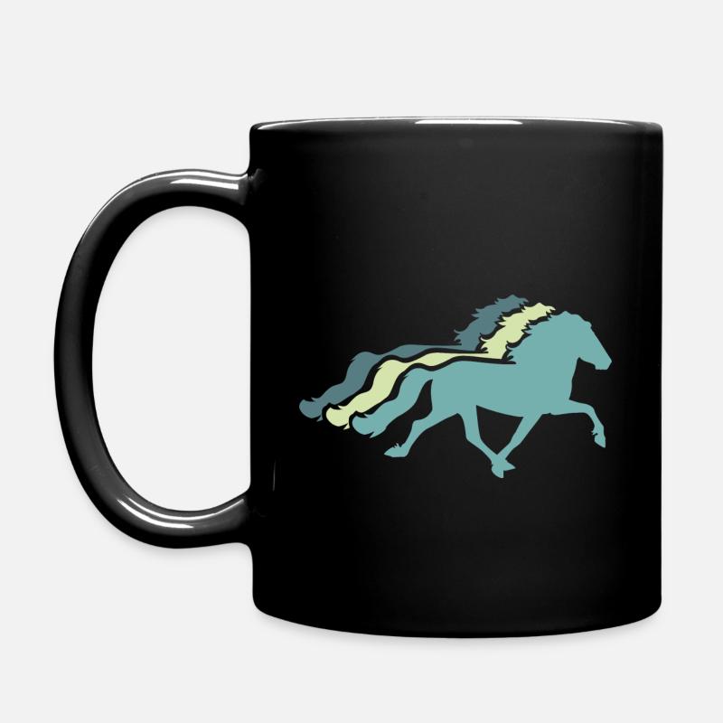 Racing pass Icelandic horse herd turquoise - Full Colour Mug - black