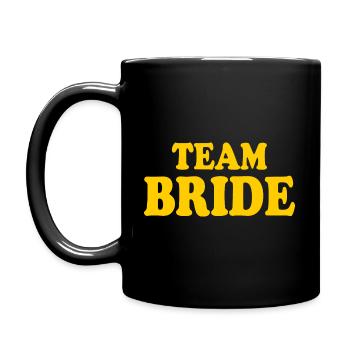 Team bride - Tasse einfarbig - Schwarz - Links