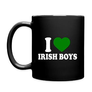 I love irish boys - Tasse einfarbig - Schwarz - Links