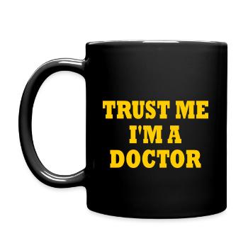 trust me i'm a doctor - Tasse einfarbig - Schwarz - Links
